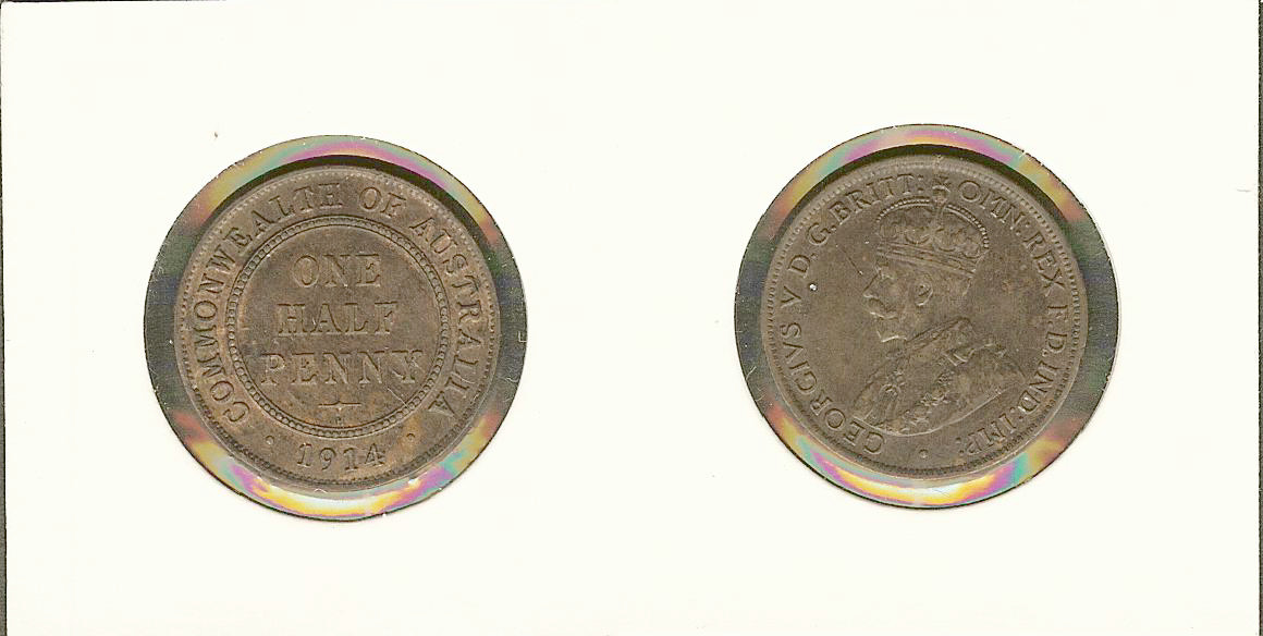 AUSTRALIE 1/2 Penny 1914 Heaton SUP+